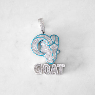 14k - "GOAT" Glow In The Dark Pendant - Ice Out NY