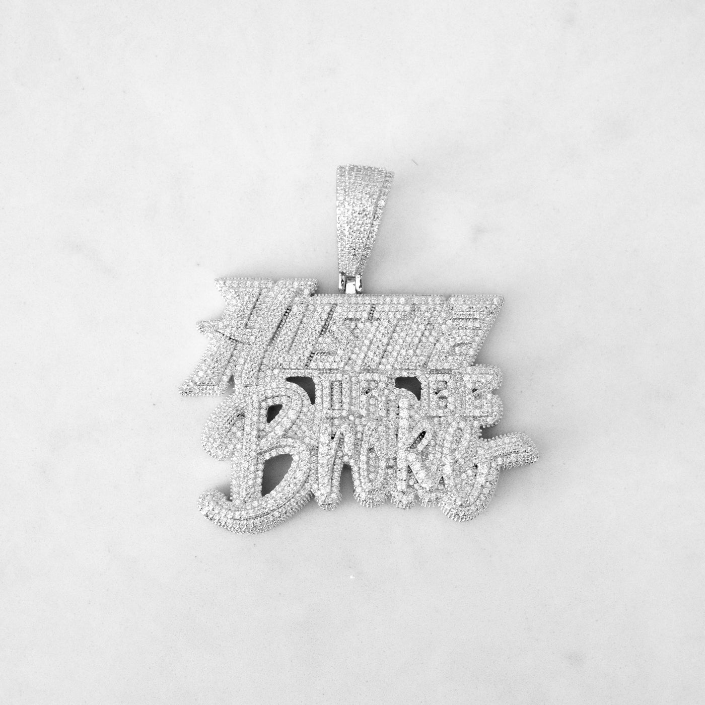 14k - "Hustle Or Be Broke" Pendant - Ice Out NY