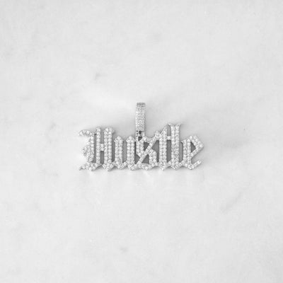 14k - "Hustle" Pendant - Ice Out NY