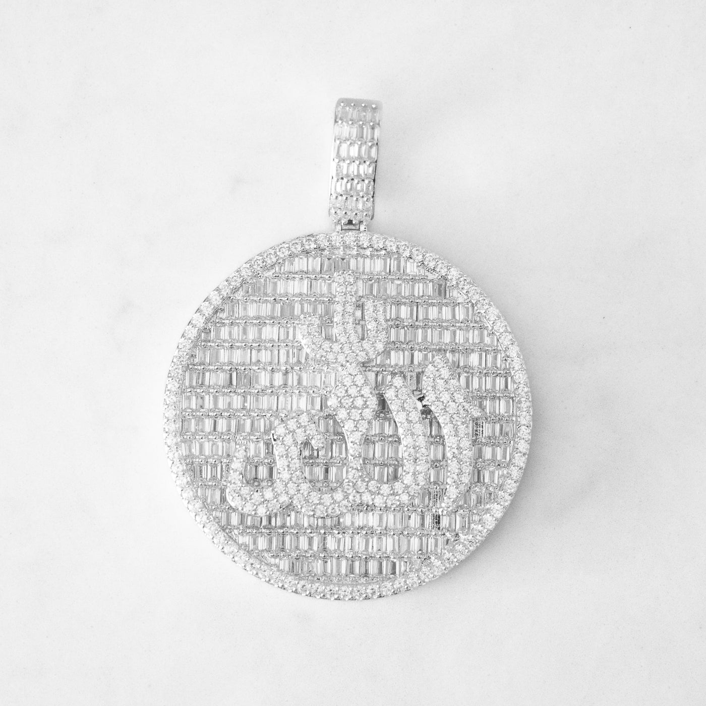 14k - Large "Allah" Pendant - Ice Out NY