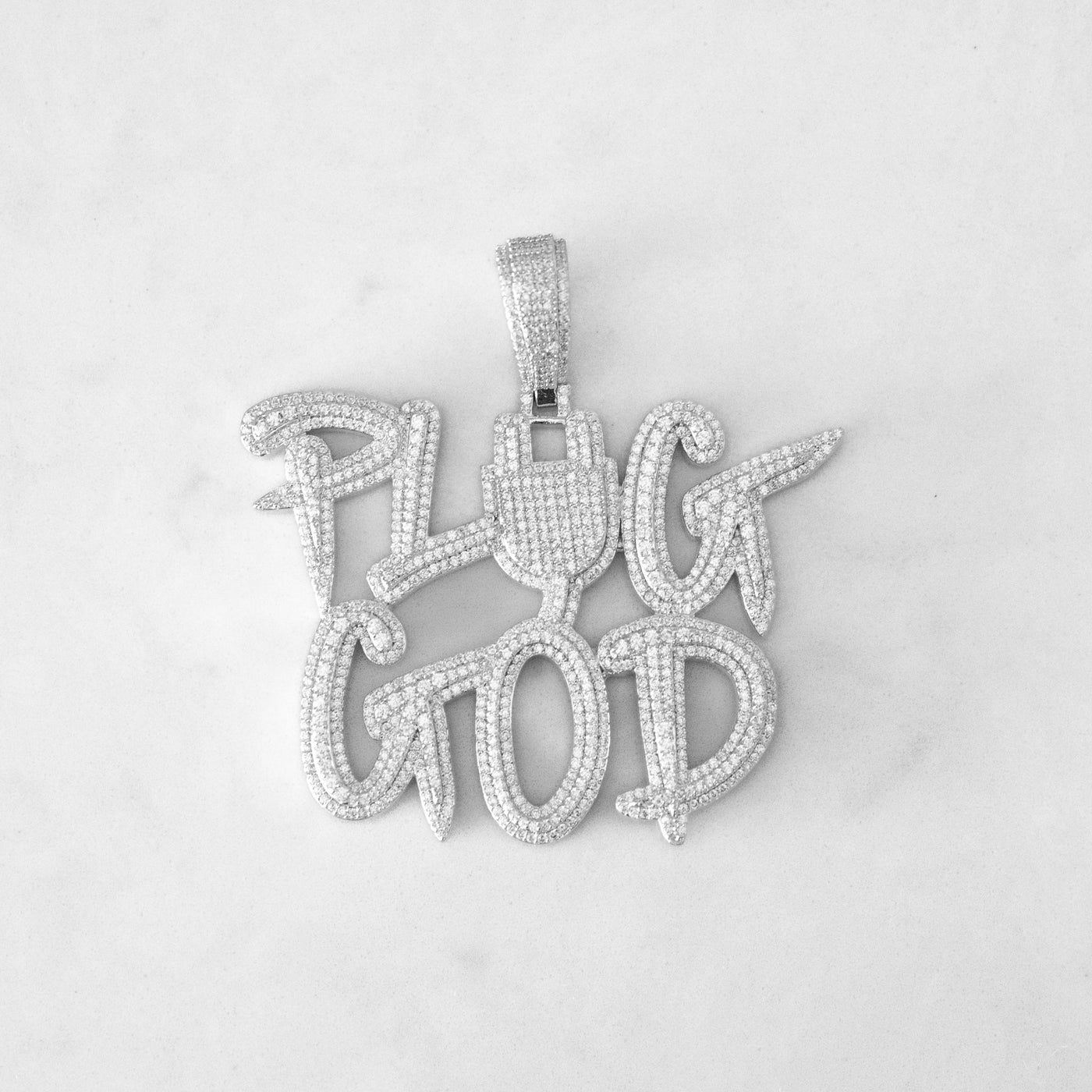 14k - "Plug God" Pendant - Ice Out NY