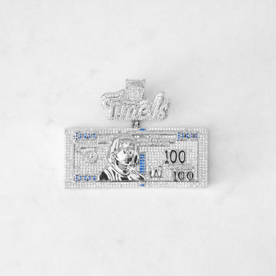 14k - "Time is Money" Pendant - Ice Out NY