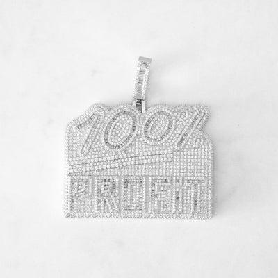 14k - "100% Profit" Pendant - Ice Out NY