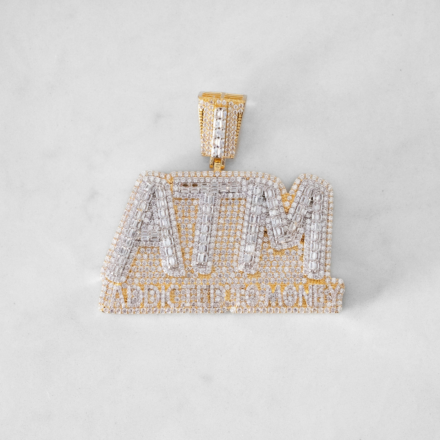 14k - "Addicted To Money" Pendant - Ice Out NY