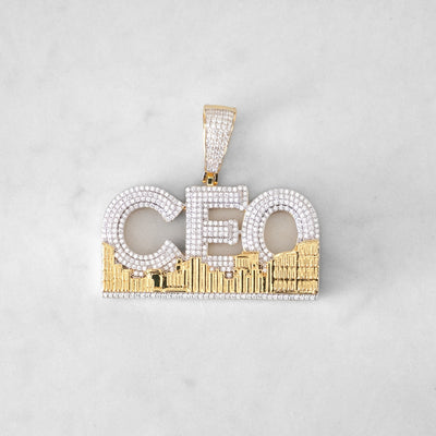 14k - "CEO" Pendant - Ice Out NY