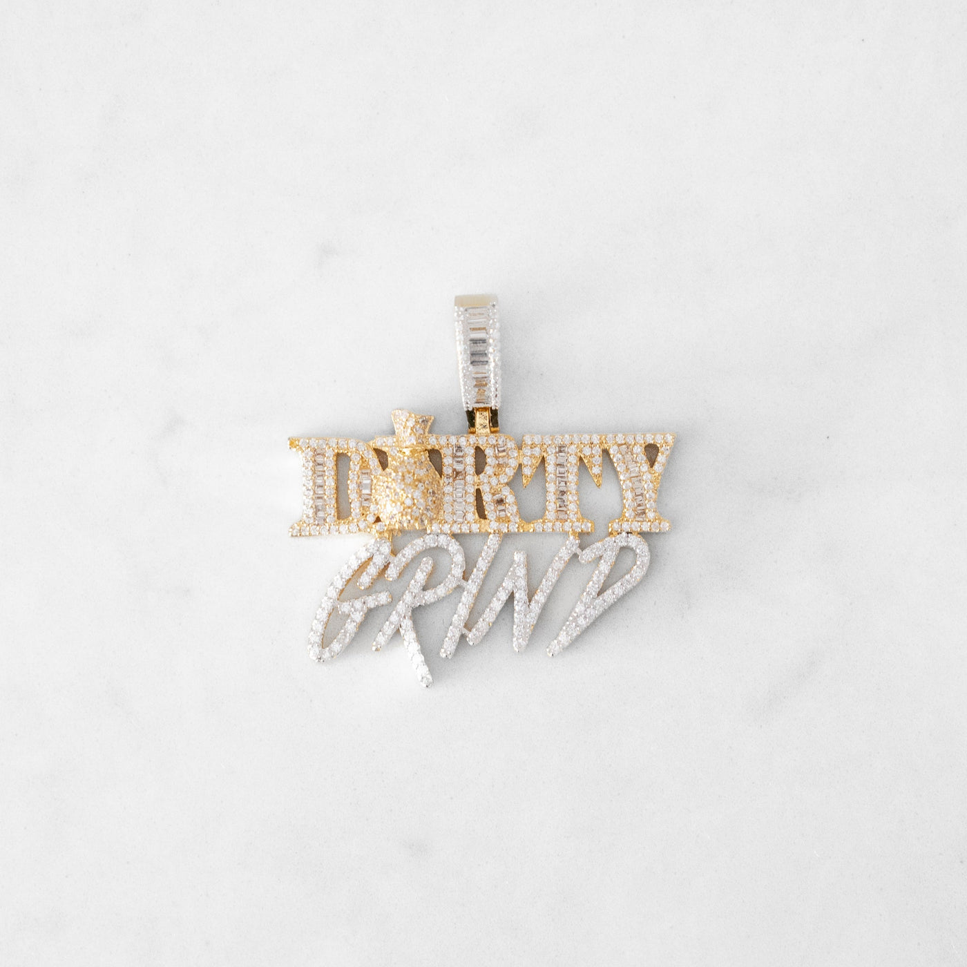 14k - "Dirty Grind" Pendant - Ice Out NY