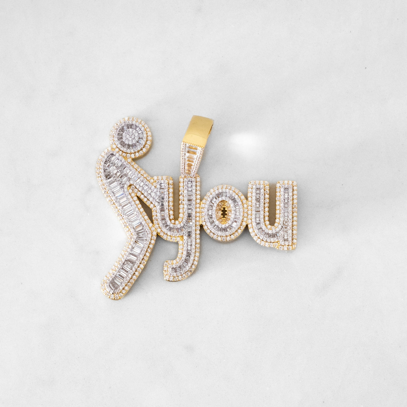 14k - "Fu*k You" Pendant - Ice Out NY