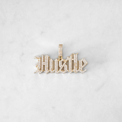 14k - "Hustle" Pendant - Ice Out NY