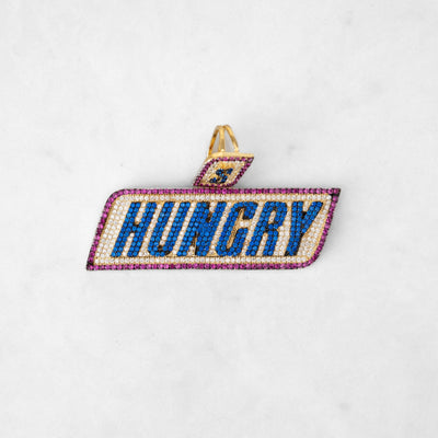 14k - Iced Out Micro Pave "Hungry" Pendant - Ice Out NY