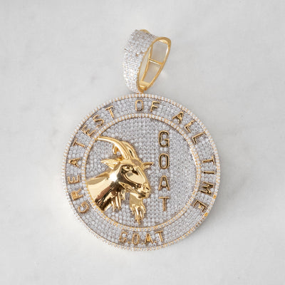 14k - Large "GOAT" Pendant - Ice Out NY