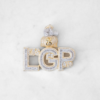 14k - "Let's Get Paid" Pendant - Ice Out NY