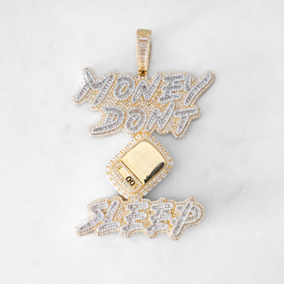 14k -"Money Dont Sleep" Pendant - Ice Out NY