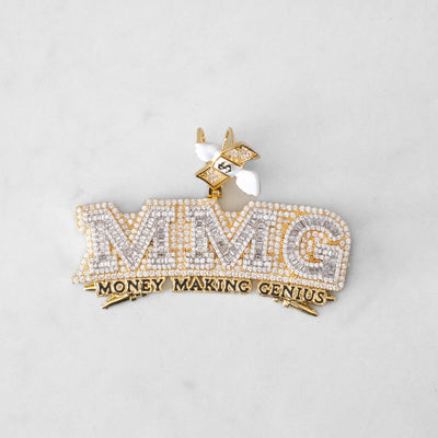 14k - "Money Making Genius" Pendant - Ice Out NY