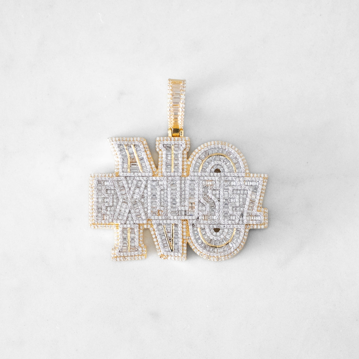 14k - "No Excuses" Pendant - Ice Out NY