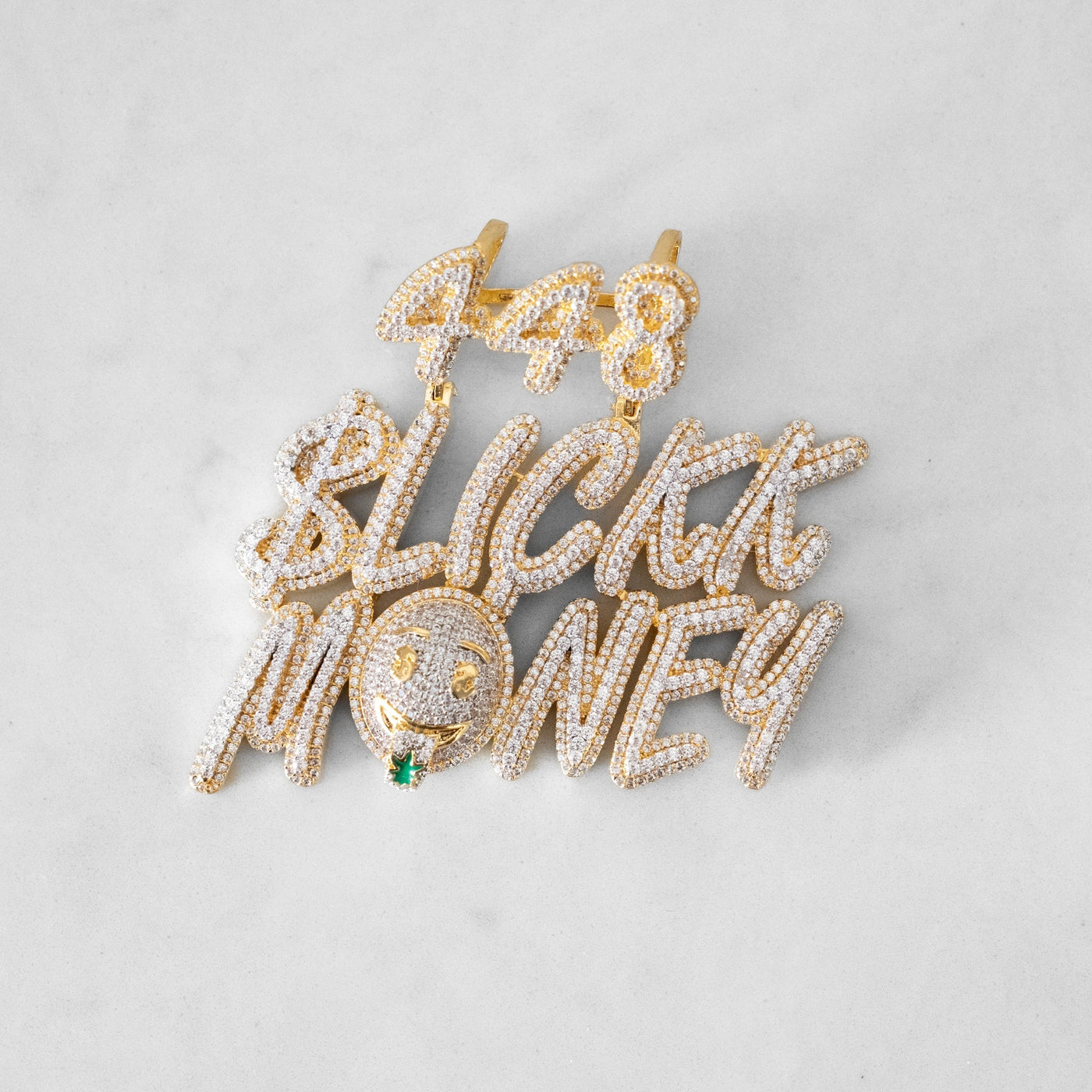 14k - "Slickk Money" Pendant - Ice Out NY