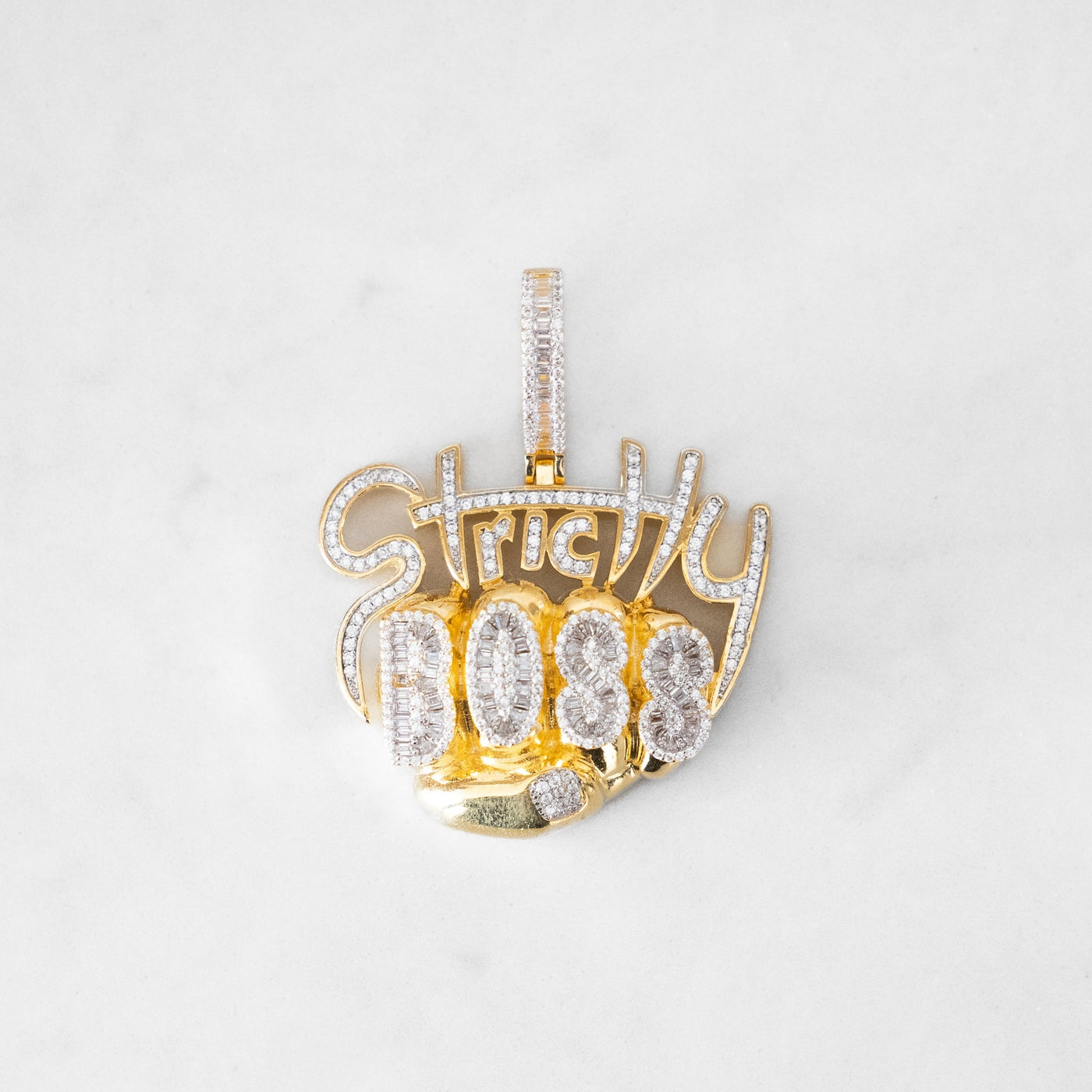 14k - "Strictly Boss" Pendant - Ice Out NY