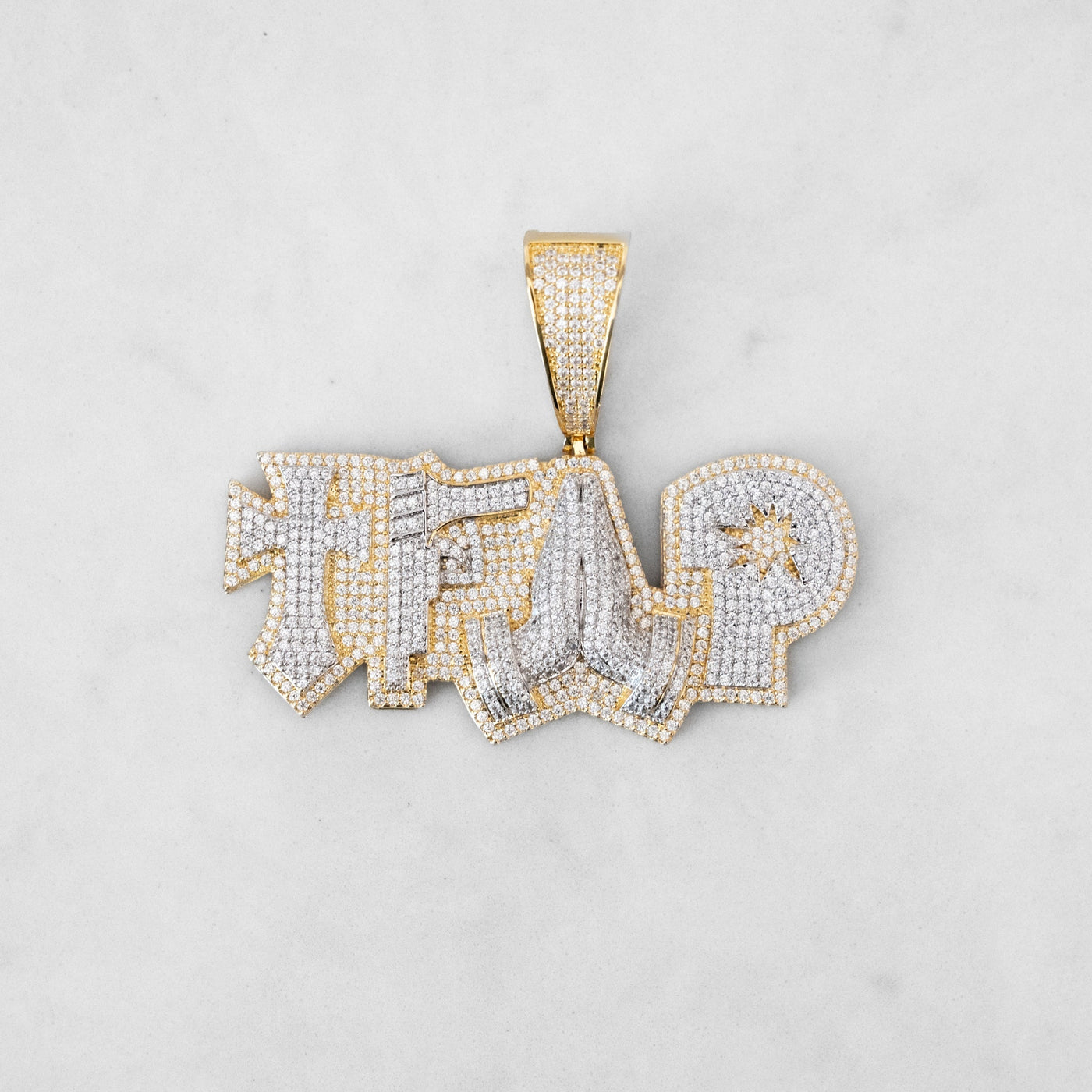 14k - "TRAP" Pendant - Ice Out NY